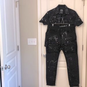 😊 Men’s heritage America denim, jean suit size 32/33 medium jacket, 100% cotton